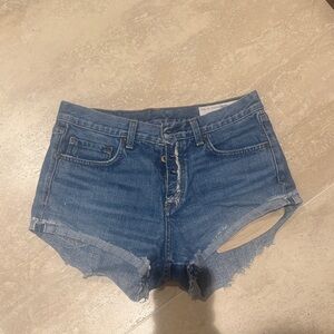 rag & bone Distressed Blue Jean Shorts